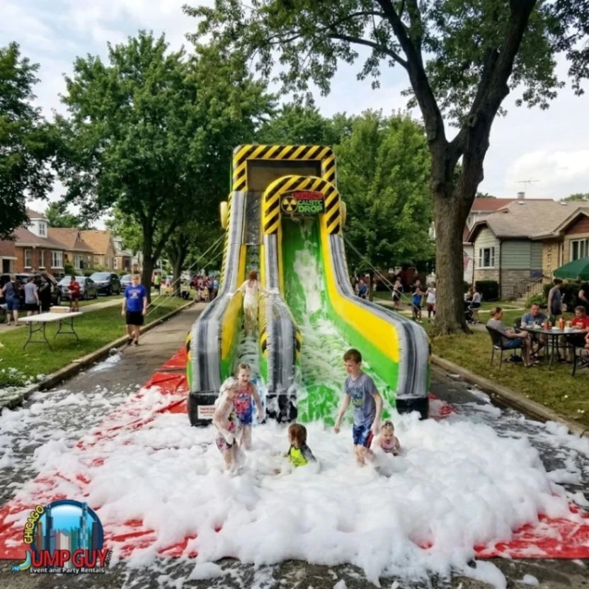 20Ft Caustic Drop Foam Machine Water Slide Featured rental for Orland Park IL events in ZIP code 60462