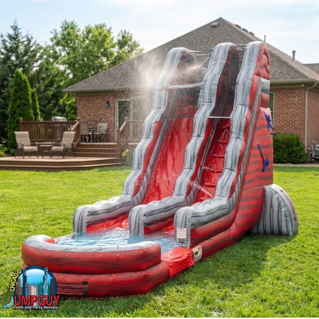 22Ft Red Rock Falls Dual Lane Water Slide Product rental for Orland Park IL events in ZIP code 60462