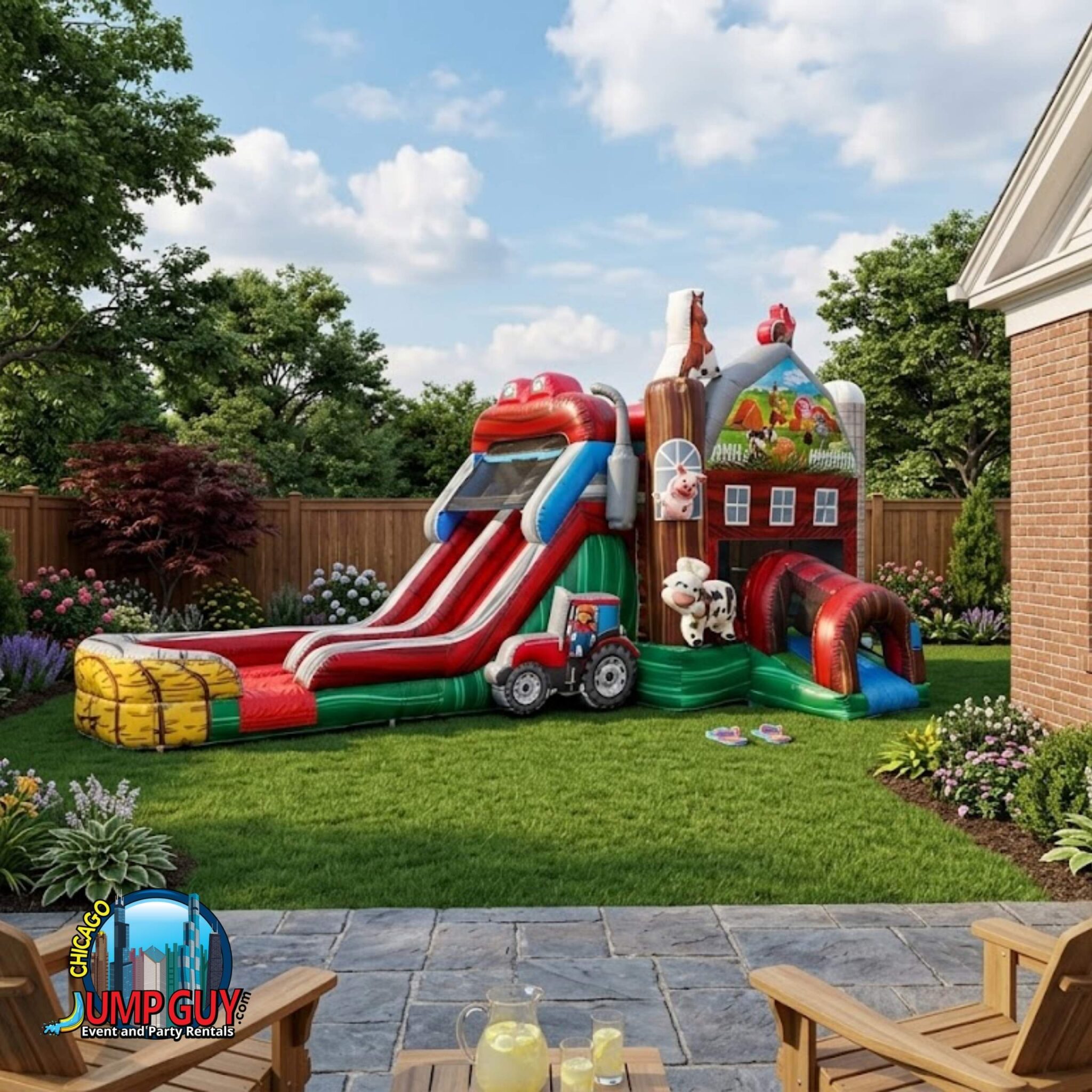 Barnyard Farm Bounce Slide Wet rental for Orland Park IL events in ZIP code 60462