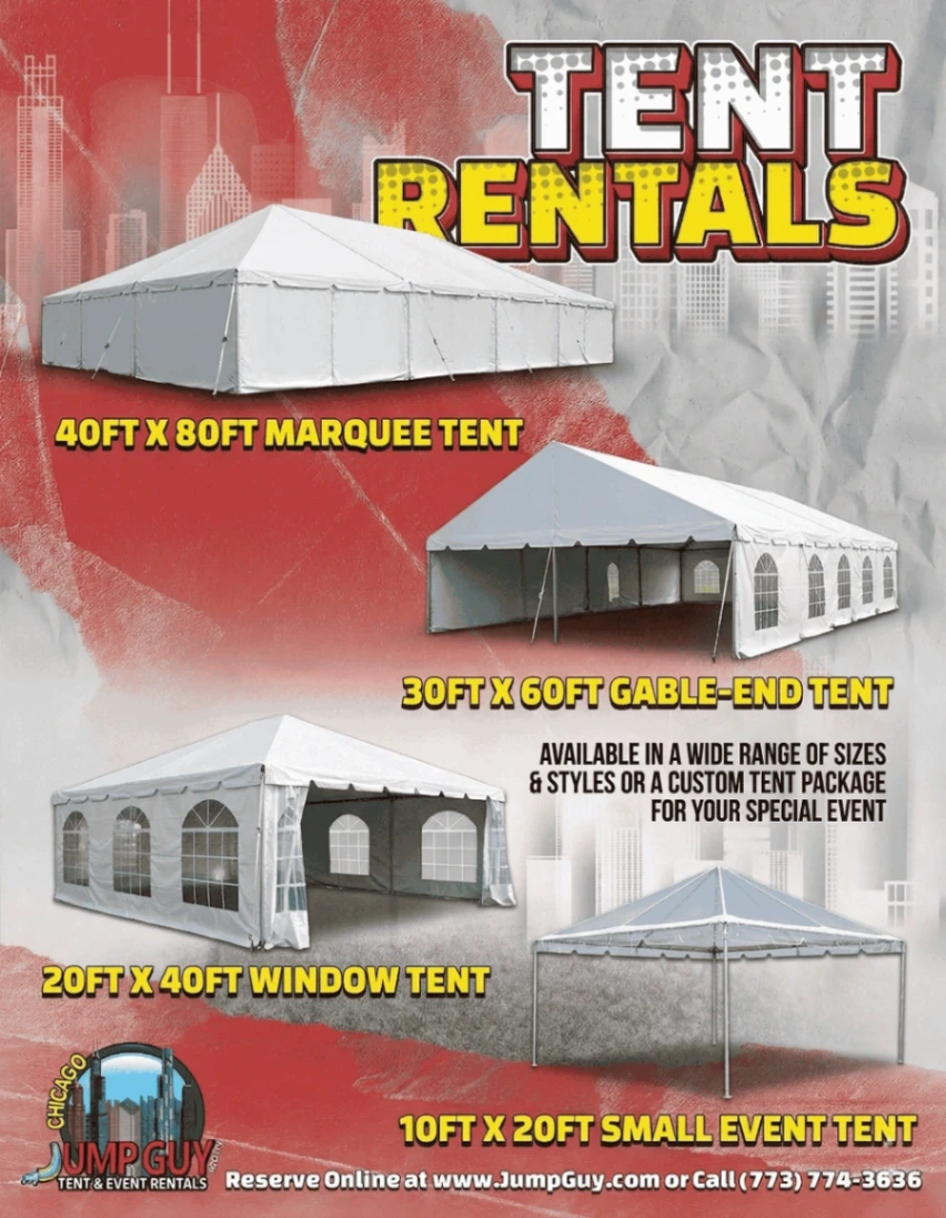 Tent rental for Orland Park IL events in ZIP code 60462